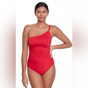 Ralph Lauren One-Shoulder Red One Piece